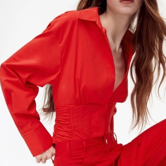 Poplum corset V neck long sleeve ZARA - Picture 3 of 6